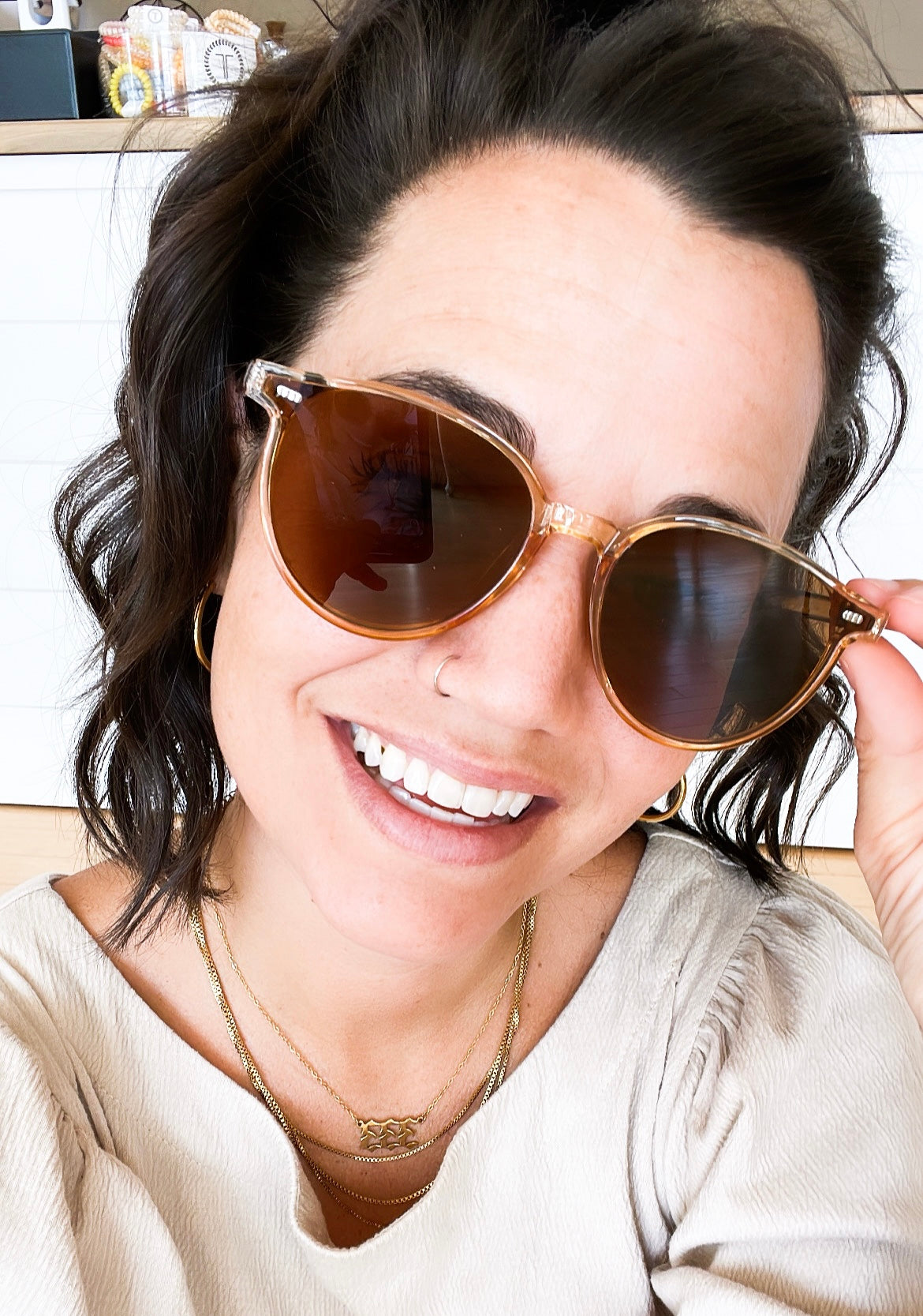 Plated Round Sunglasses