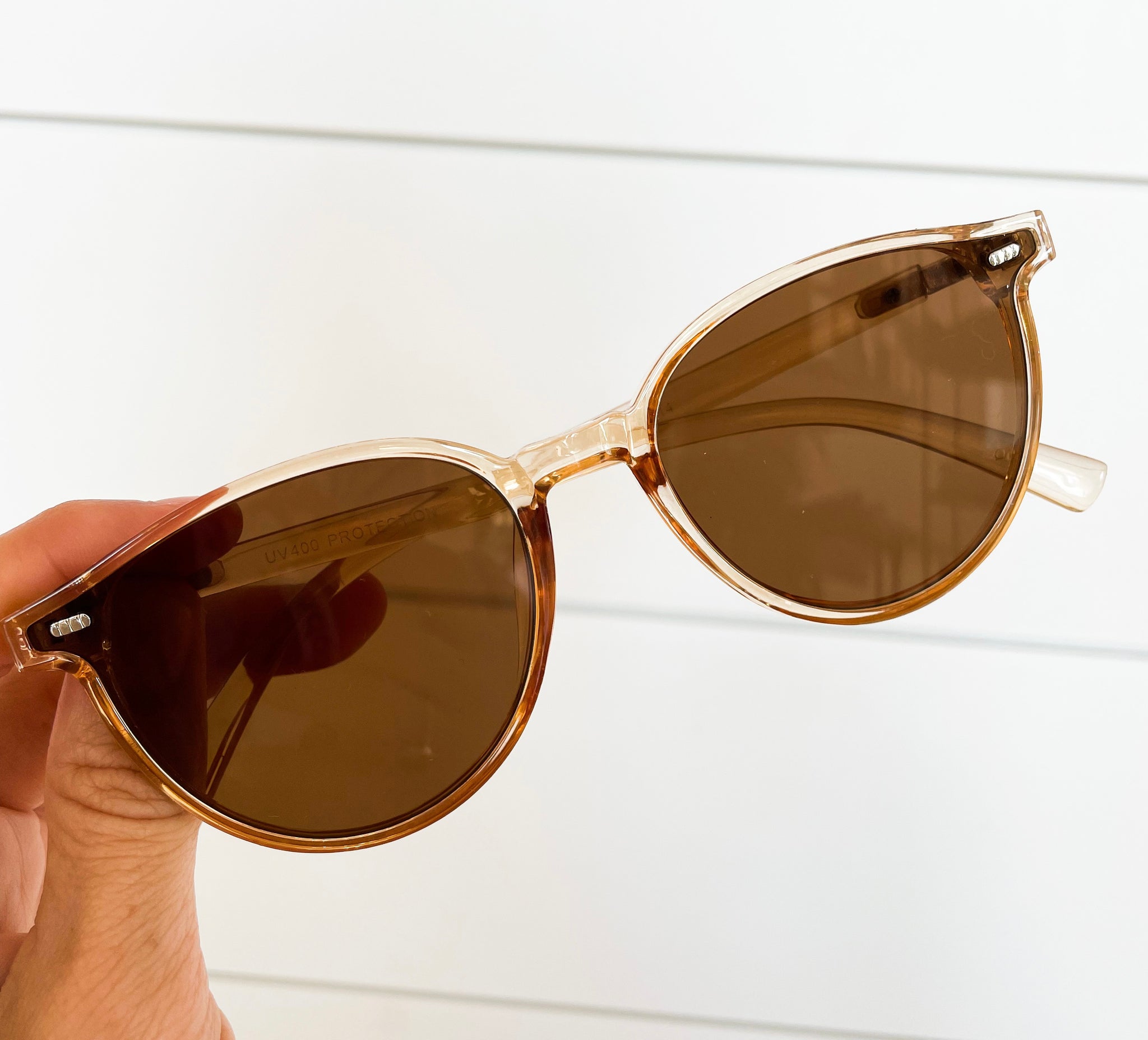Plated Round Sunglasses