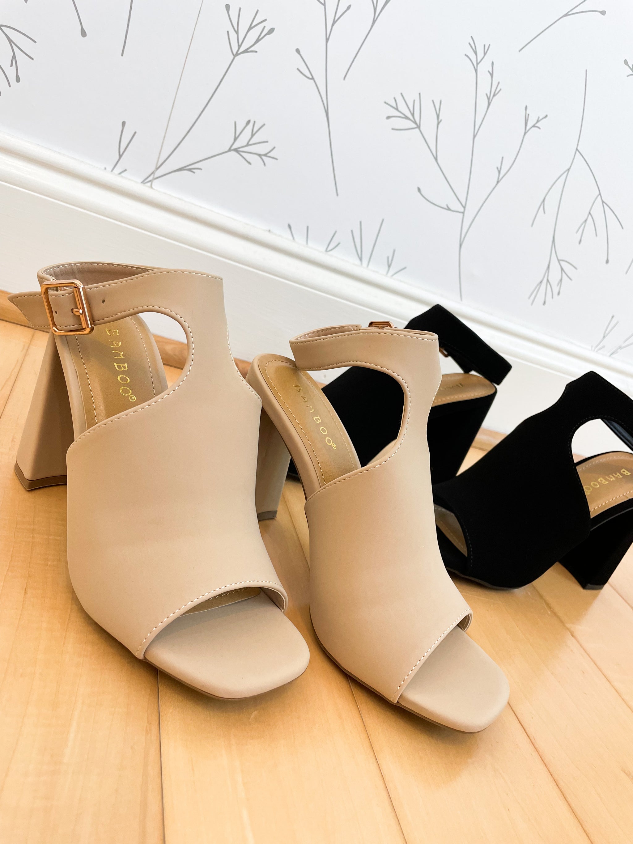 Buckle Ankle Strap Open Toe Heel