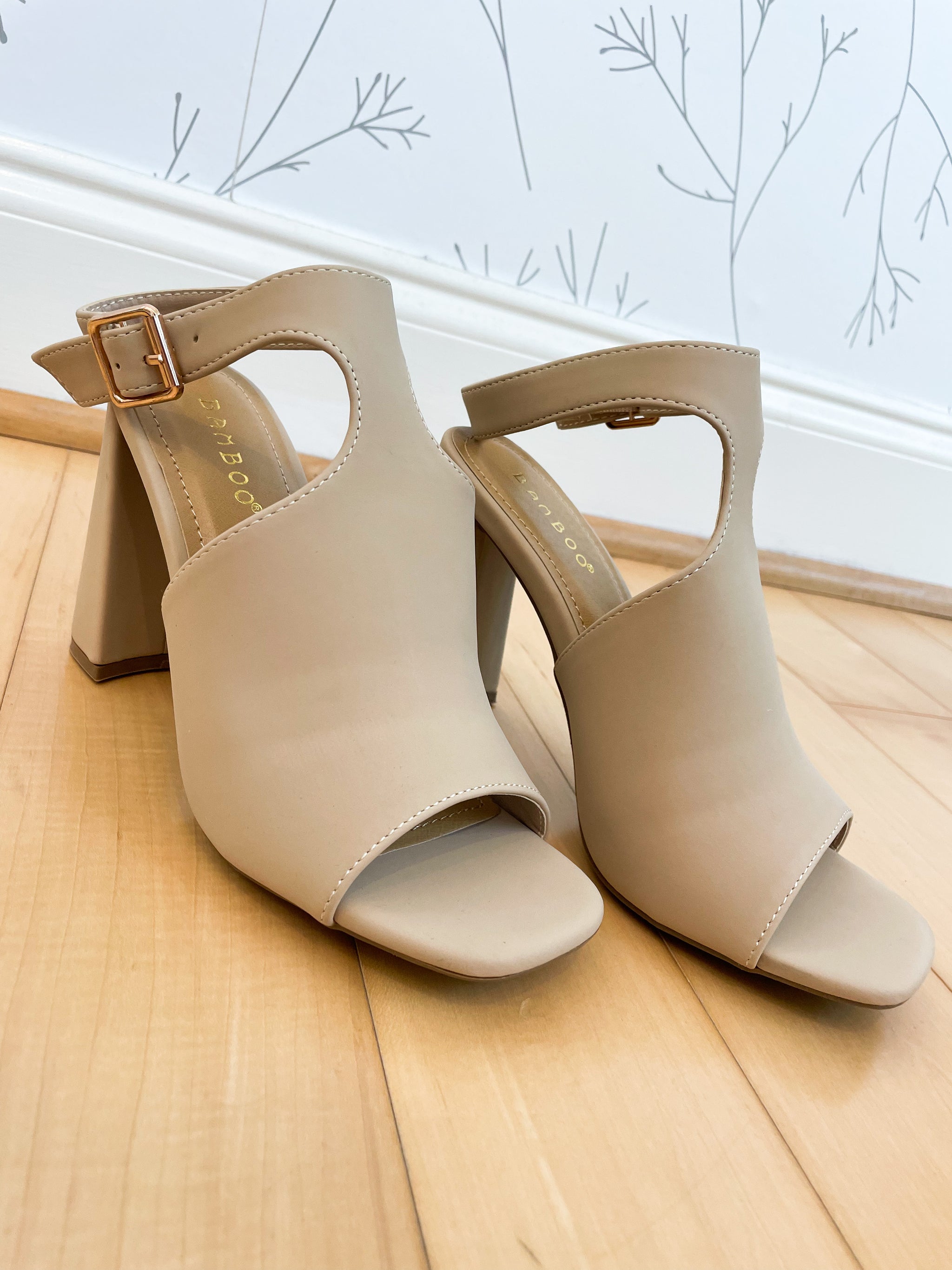 Buckle Ankle Strap Open Toe Heel