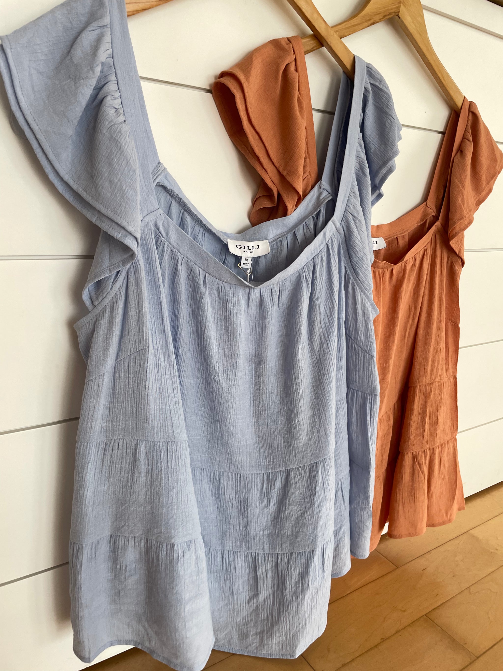 Ruffle Sleeve Tiered Babydoll Tank - Plus