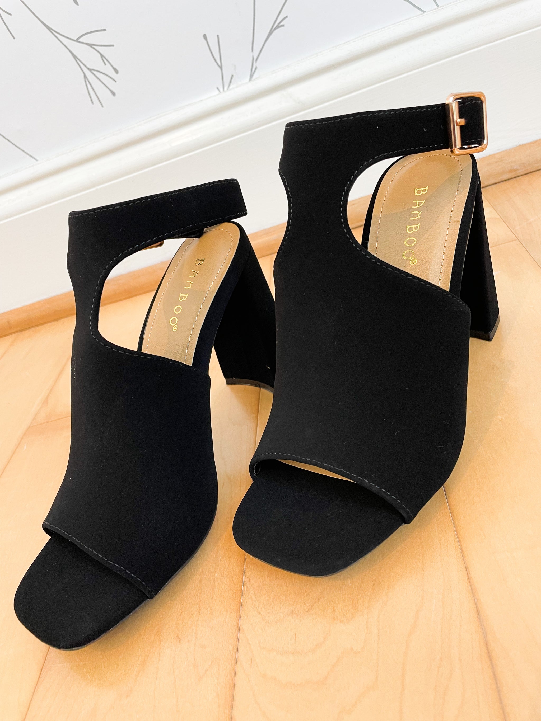 Buckle Ankle Strap Open Toe Heel